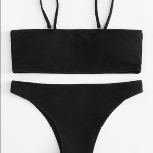 Brand new black ribbed bathing suit